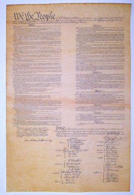 US Constitution antiqued parchment replica document